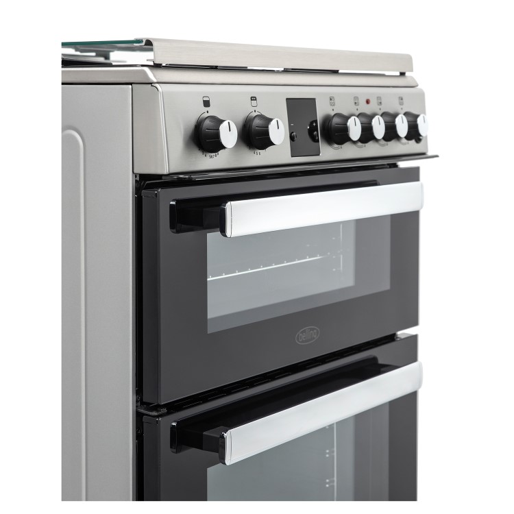 Refurbished Belling FSG608DMc 60cm Double Oven Gas Cooker Silver