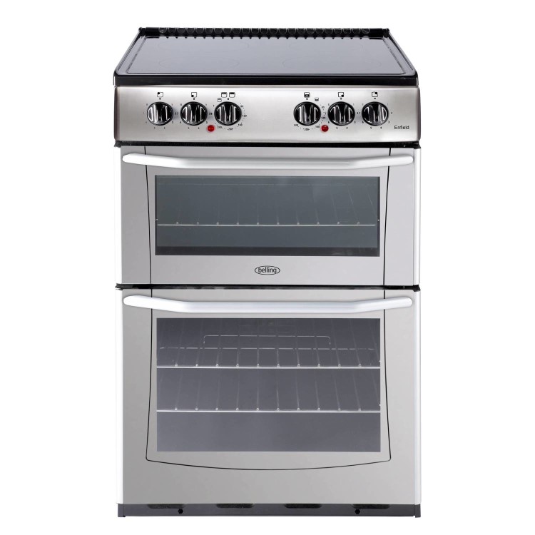 Belling Enfield E552 55cm Double Oven Electric Cooker With Ceramic Hob - Silver