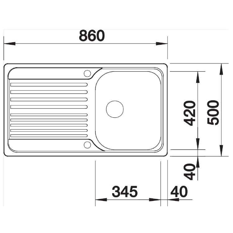 Blanco Tipo 45-S Single Bowl Inset Chrome Stainless Steel Kitchen Sink