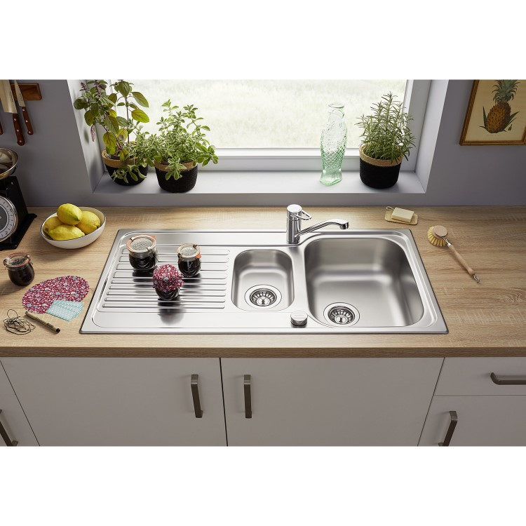 Blanco Tipo 6-S 1.5 Bowl Inset Chrome Stainless Steel Kitchen Sink
