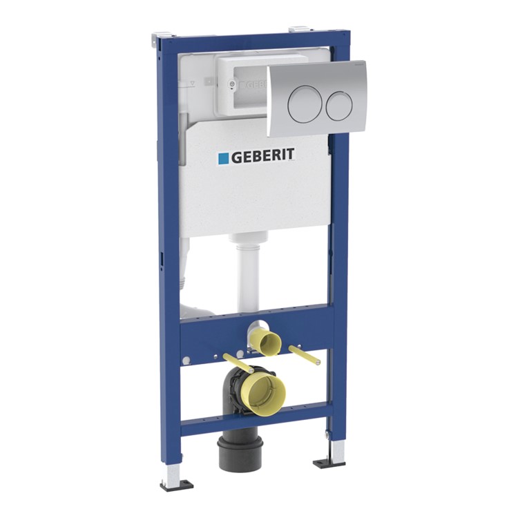 GRADE A1 - Geberit Delta Concealed Cistern with 1120mm Duofix Frame and Delta20 Flush Plate