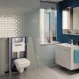 GRADE A1 - Geberit Delta Concealed Cistern with 1120mm Duofix Frame and Delta20 Flush Plate