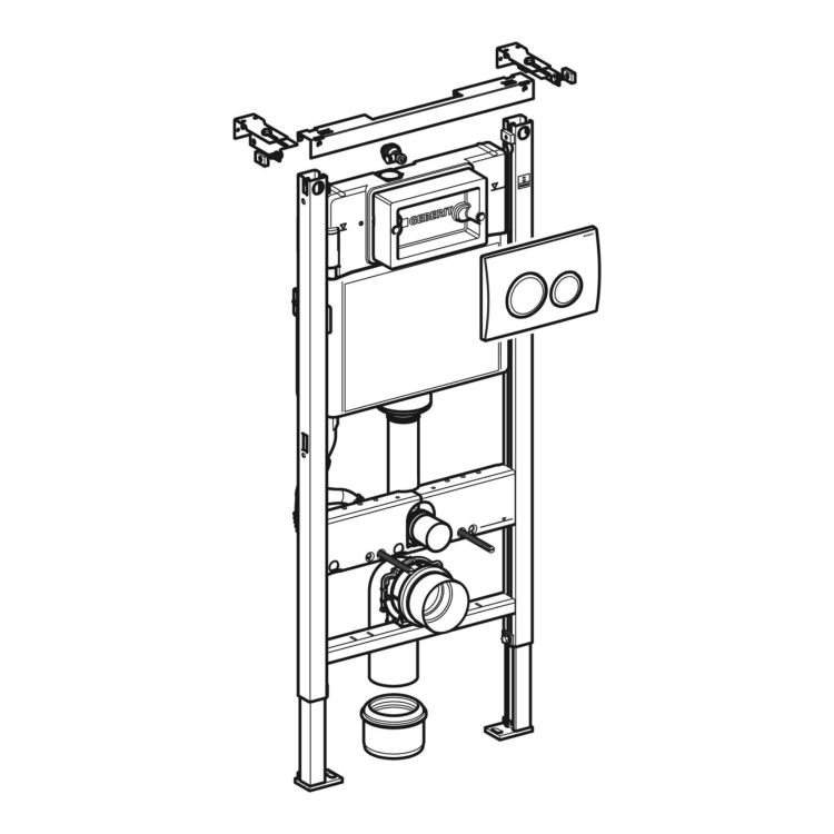 GRADE A1 - Geberit Delta Concealed Cistern with 1120mm Duofix Frame and Delta20 Flush Plate