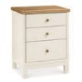 GRADE A3 - Bentley Designs Atlanta 3 Drawer Bedside Table In White and Oak 