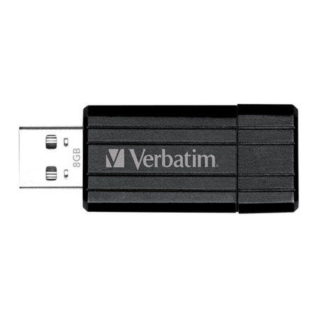 Verbatim 8GB PinStripe USB Memory Stick - Black