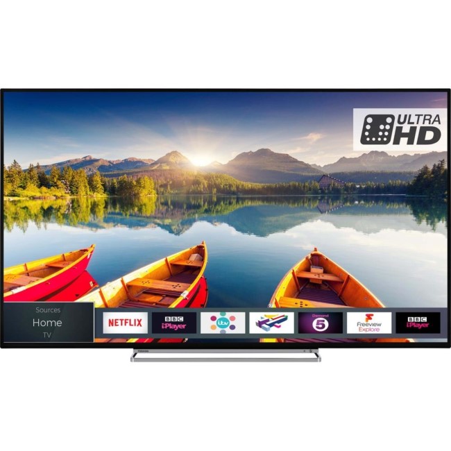 Refurbished Toshiba 55" 4K Ultra HD with HDR10 LED Freeview Play Smart TV without Stand