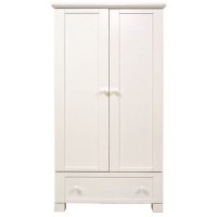Nursery Wardrobe with Drawer and Shelf in White - Montreal - East Coast