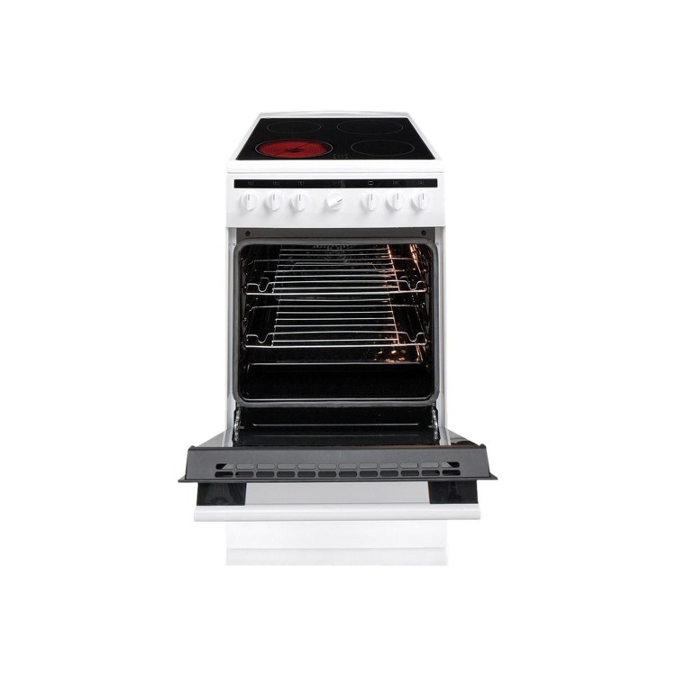 Amica 508CE2MSW 50cm Single Fan Oven Electric Cooker with Ceramic Hob - White