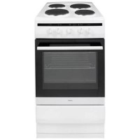 Amica 50cm Electric Cooker With Solid Plate Hob - White Amica 50cm Electric Cooker With Solid Plate Hob - White