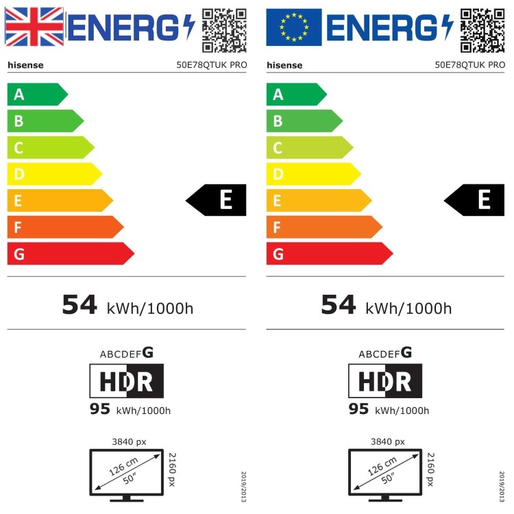 Hisense E78QTUK PRO 50 inch Smart 4K Ultra HD QLED TV