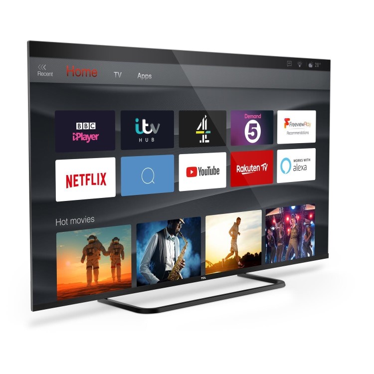 TCL 50 inch Ultra Slim 4K UHD TV with HDR PRO and Freeview TV