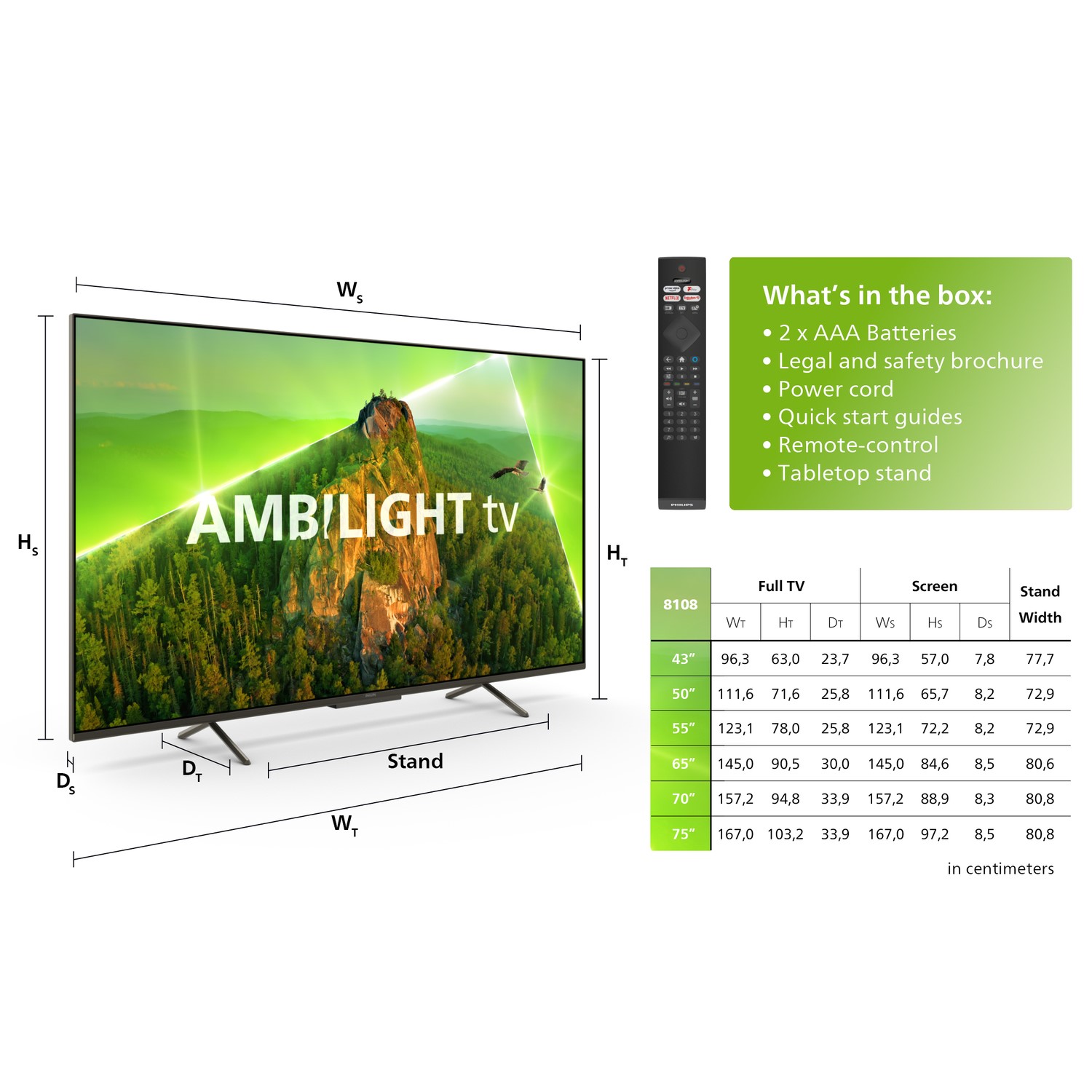 Philips Ambilight PUS8108 65 inch LED 4K HDR Smart TV with Dolby