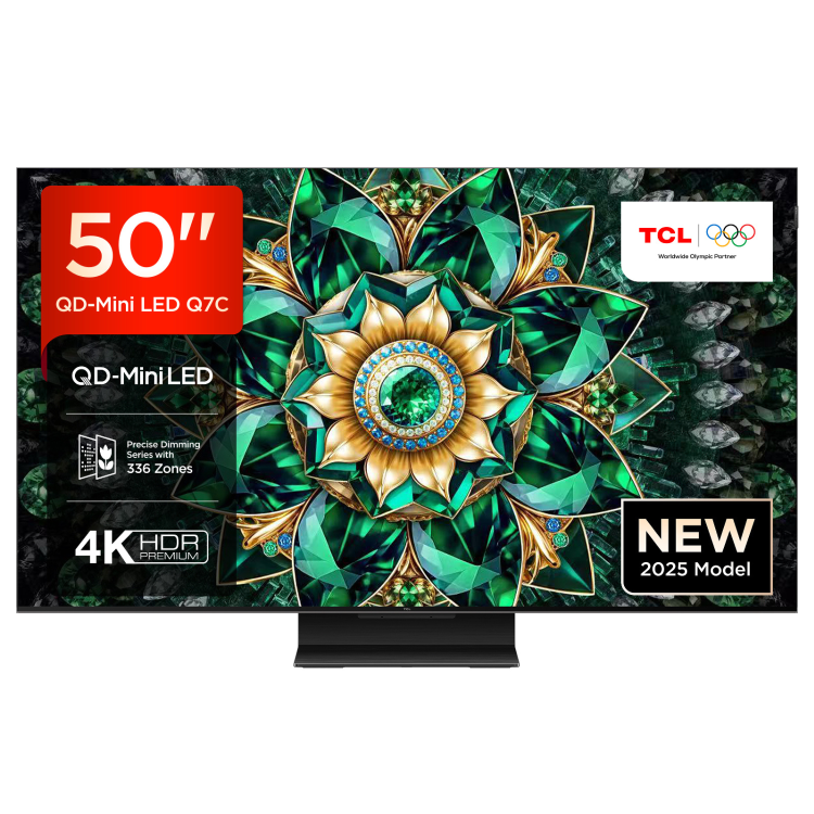 TCL 50Q7C-UK 50-Inch QD-Mini LED 4K HDR Smart Google TV  144Hz & Bang & Olufsen Audio
