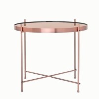Oakland Metal and Glass Copper Side Table