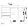 Single Bowl Black Inset White Kitchen Sink - Blanco Legra 45S