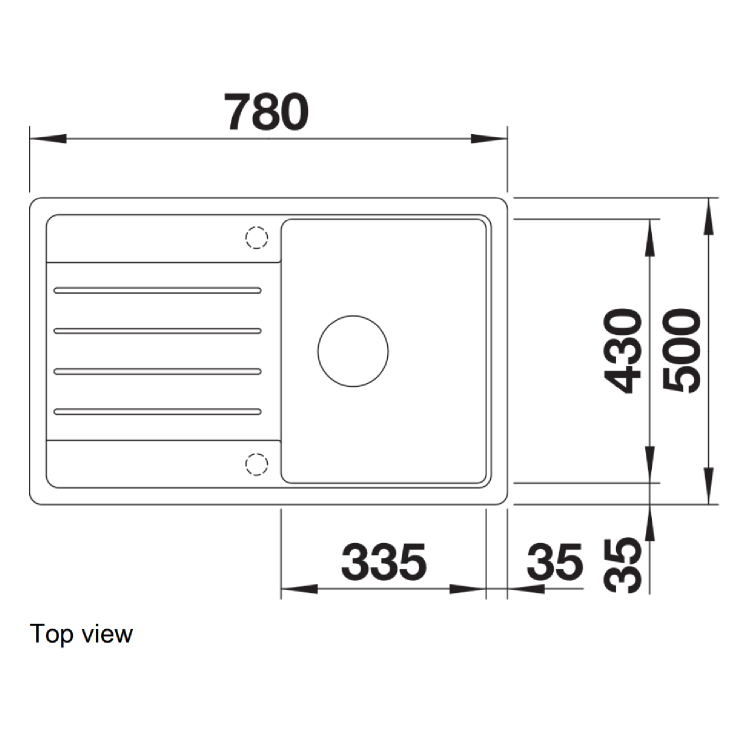 Single Bowl Black Inset White Kitchen Sink - Blanco Legra 45S