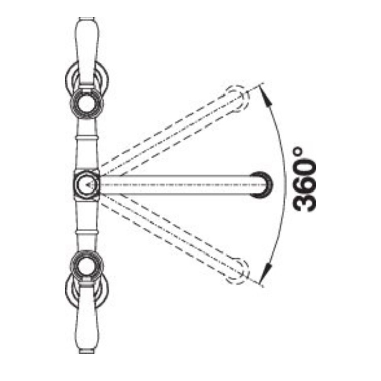 Blanco Vicus Bridge Dual Lever Swivel Spout Kitchen Mixer Tap - Chrome