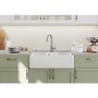 Blanco Villae Farmhouse Dual Bowl Undermount Ceramic Kitchen Sink - White