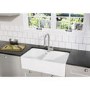 Blanco Villae Farmhouse Dual Bowl Undermount Ceramic Kitchen Sink - White