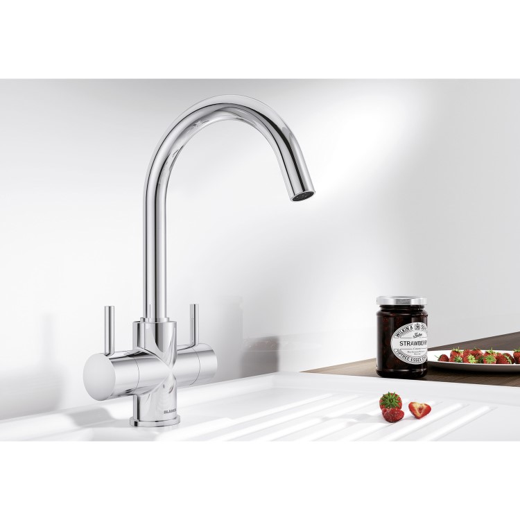 Blanco Camia Dual Lever Kitchen Tap - Chrome