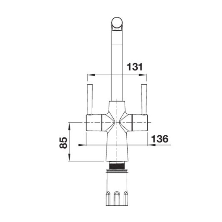 Blanco Lax Dual Lever Kitchen Mixer Tap - Steel