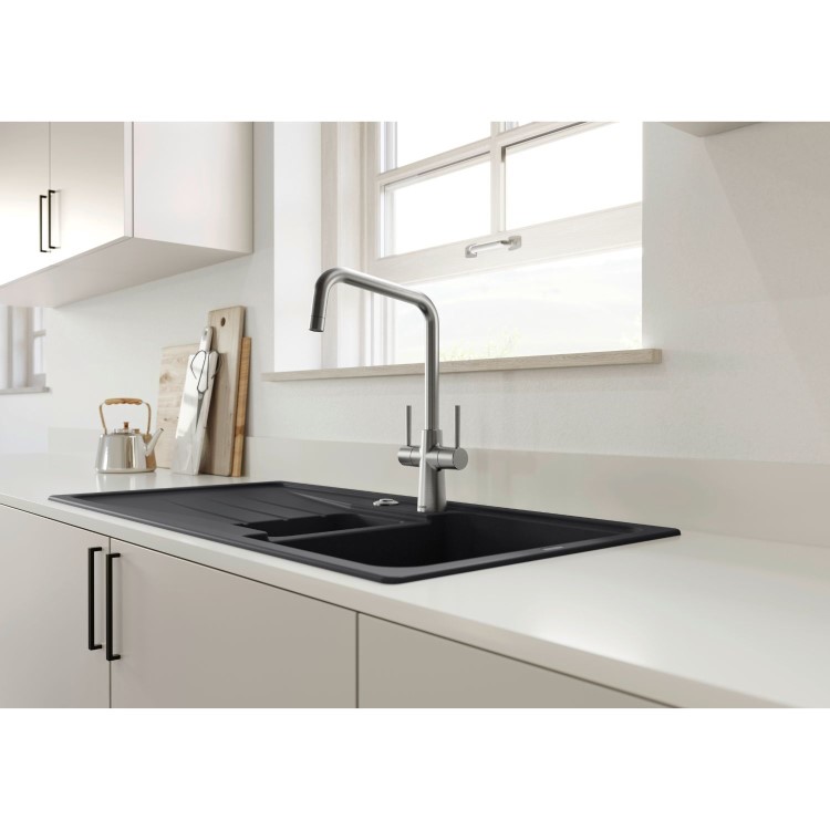 Blanco Jax Dual Lever Kitchen Mixer Tap - Steel