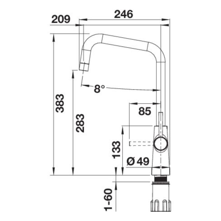 Blanco Jax Dual Lever Kitchen Mixer Tap - Steel