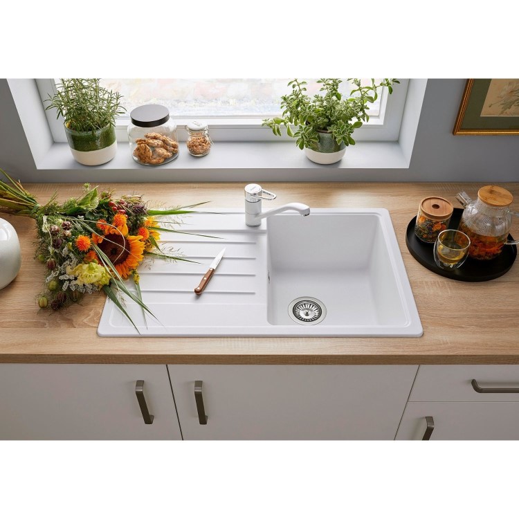 Blanco Legra 45 S Single Bowl Inset Silgranit Kitchen Sink - Soft White