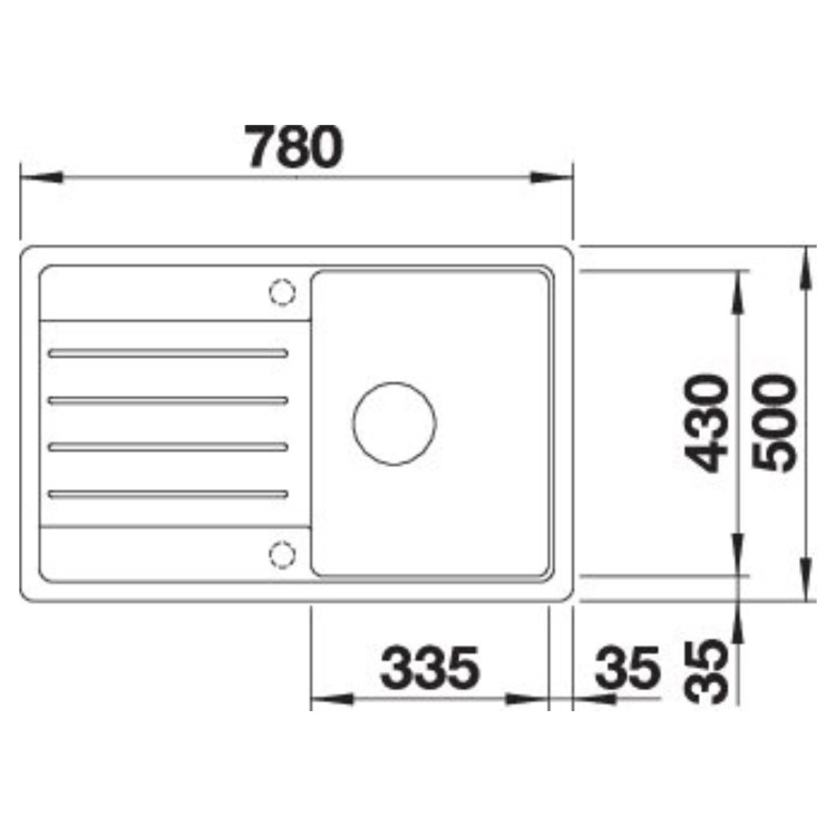 Blanco Legra 45 S Single Bowl Inset Silgranit Kitchen Sink - Volcano Grey