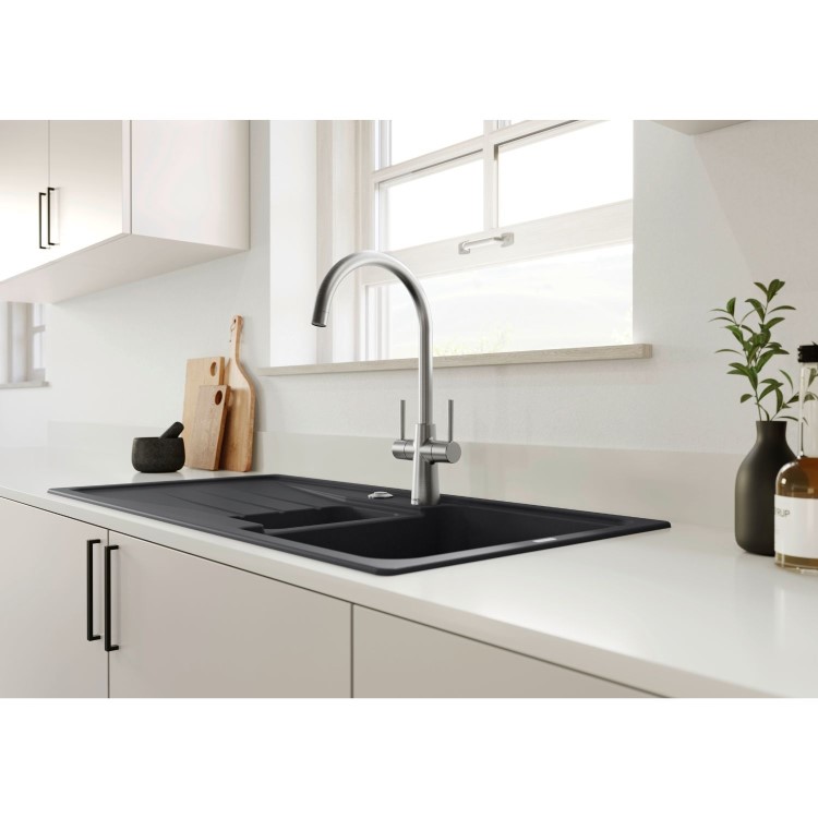 Blanco Max II Dual Lever Monobloc Kitchen Mixer Tap - Black