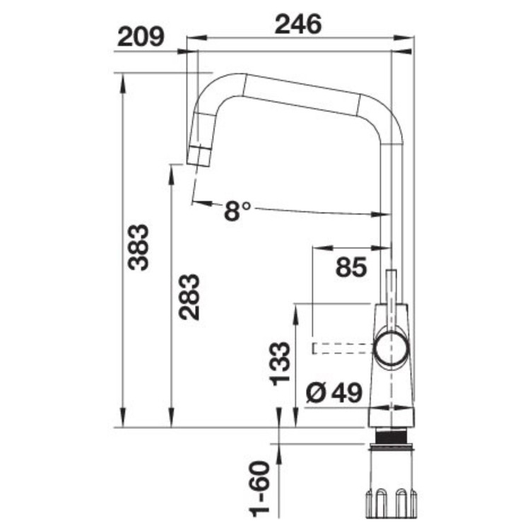 Blanco Jax Dual Lever Monobloc Kitchen Mixer Tap - Black