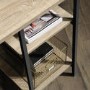 Industrial Office Desk Black Frame Oak Effect Top
