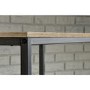 Tall Oak and Black Metal Open Bookcase 