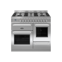 Refurbished Britannia Q Line Modern 100cm Double Oven Dual Fuel Range Cooker Stainless Steel