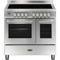 Britannia Q Line Modern 90cm Double Oven Induction Electric Range Cooker - Stainless Steel