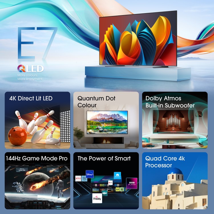 Refurbished Hisense 55 inch Smart TV Wi-Fi 4K Ultra HD QLED TV