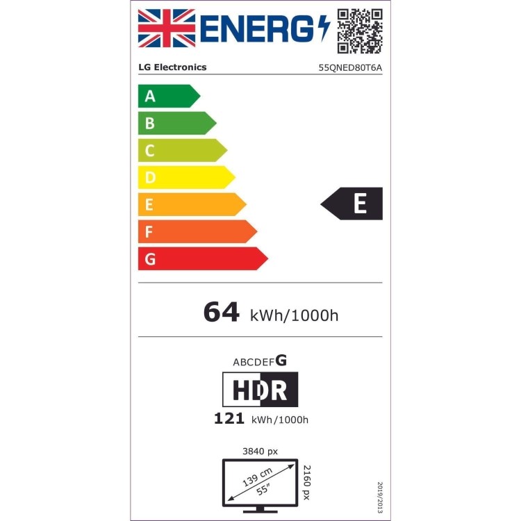 Refurbished LG QNED80 55 inch QNED AI 4K HDR Smart TV