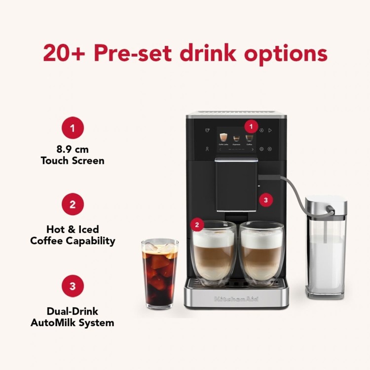 KitchenAid KF4 Fully Automatic Espresso Coffee Machine 5KES8454BBM - Matte Black