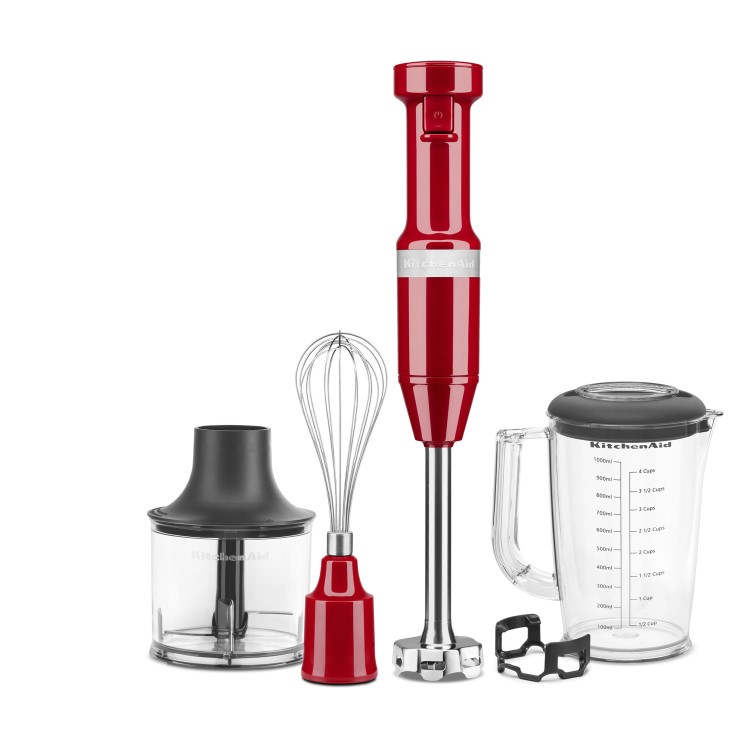 KitchenAid Hand Blender with Accessories - Empire Red