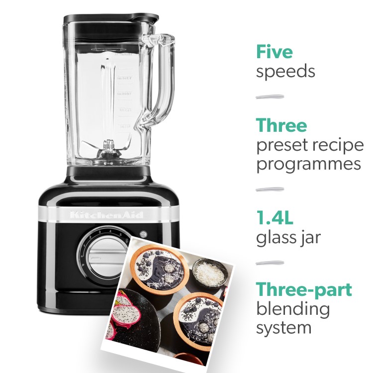 KitchenAid Artisan 1.4L Glass Jar Blender - Onyx Black