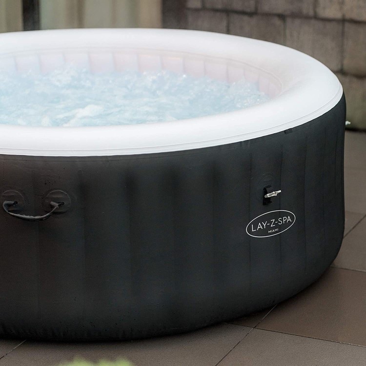 Lay-Z Spa AirJet Miami 4 Person Inflatable Hot Tub in Black - Box Opened