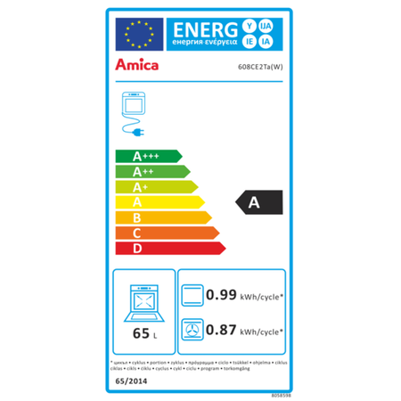 Refurbished Amica 608CE2TAW 60cm Single Fan Oven Electric Cooker With Ceramic Hob White