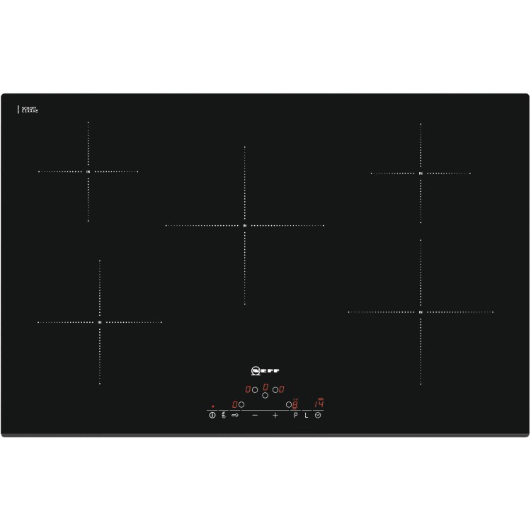 GRADE A1 - Neff T41D82X2 80cm Wide Touch Control Five Zone Induction Hob - Black