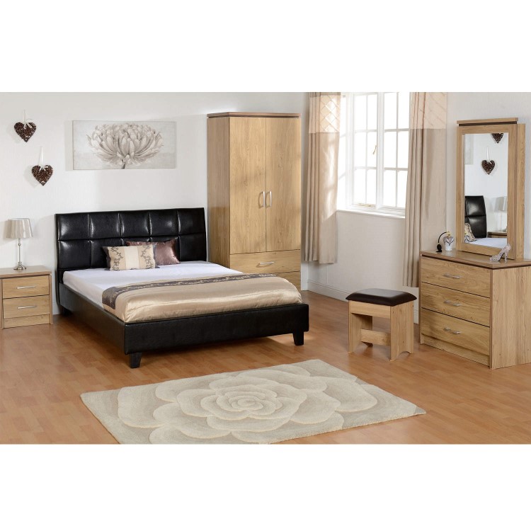 Seconique Charles 2 Door 2 Drawer Wardrobe in Oak