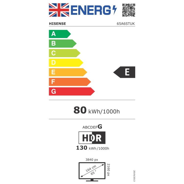 Hisense 65A6STUK 65 Inch 4K Ultra HD Smart TV – HDR Freely Dolby Vision & Dolby Atmos