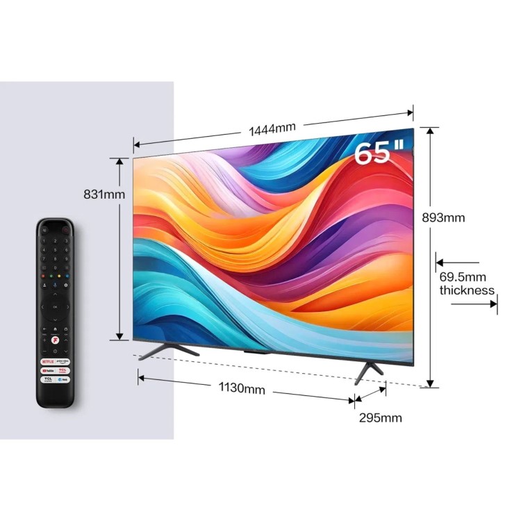 TCL 65C655K 65-Inch 4K QLED Smart TV  Dolby Vision HDR10+ & Google TV