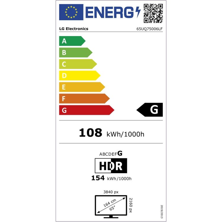 Refurbished LG UQ75 65" 4K Ultra HD with HDR10 Pro LED Freesat HD Smart TV