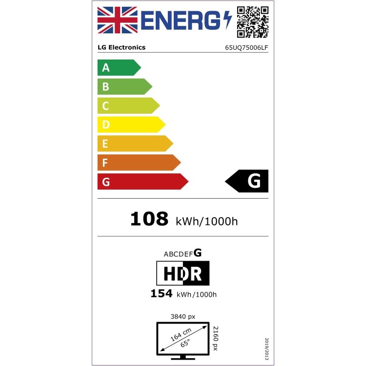 Refurbished LG UQ75 65" 4K Ultra HD with HDR10 Pro LED Freesat HD Smart TV