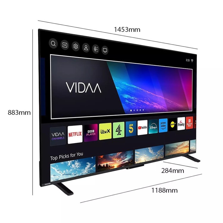 Toshiba 65UV2F53DBU 65" 4K UHD Smart LED TV with Dolby Vision Dolby Atmos & Freely Streaming
