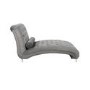 Chaise Lounge Seat in Grey Tufted Crushed Velvet - Shankar